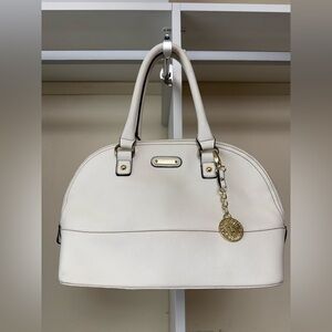 Anne Klein Elegant Cream Handbag with Gold Charm